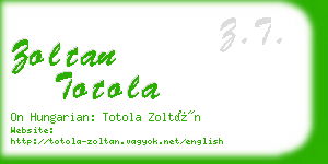 zoltan totola business card